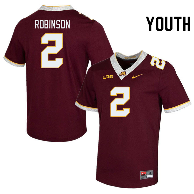 Youth #2 Ethan Robinson Minnesota Golden Gophers College Football Jerseys Stitched-Maroon